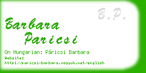barbara paricsi business card
