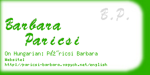 barbara paricsi business card